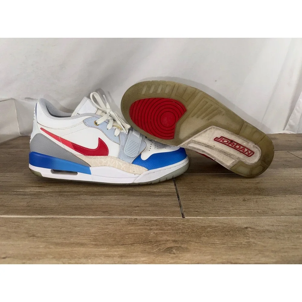 Jordan Air 37 FN8902 161 Men's White Red Blue Basketball Shoes‎ Size 10.5